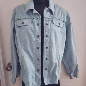 Powder blue light weight cotton jacket